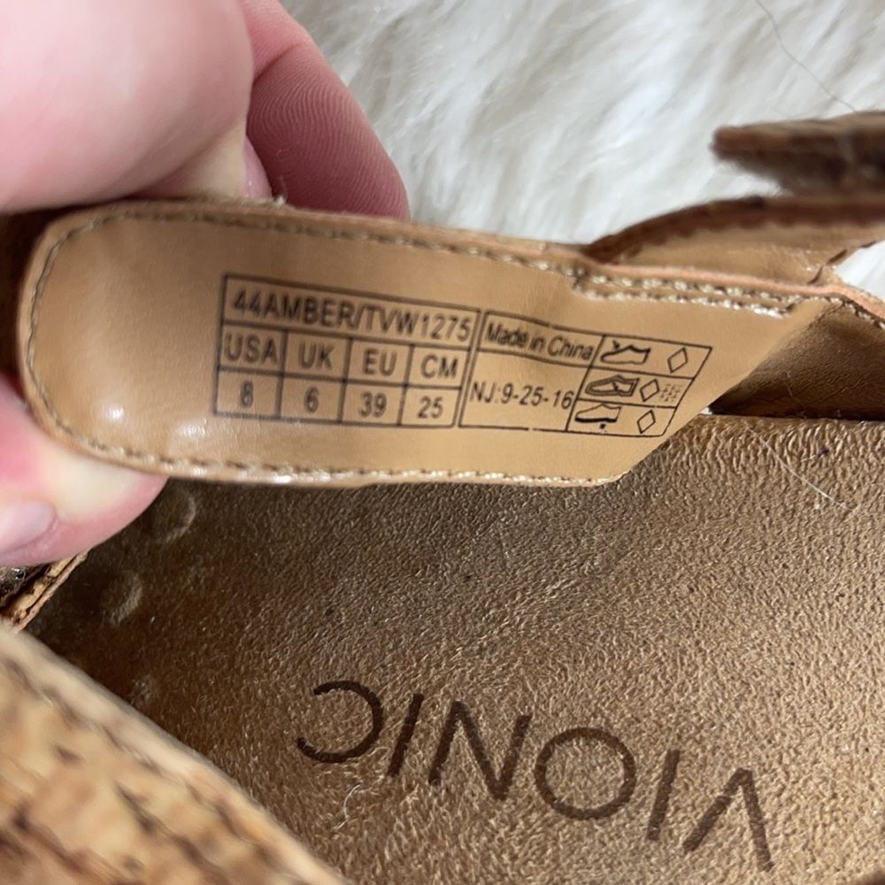 Vionic Amber Adjustable Triple Strap Slides Sz 8 - image 5